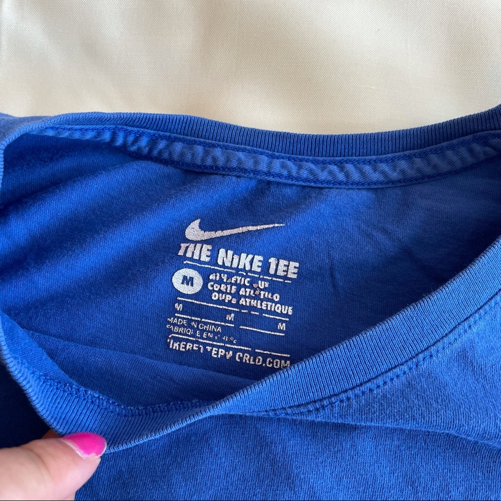 BOGO nike- blue tee shirt green lettered detail logo - Picture 5 of 5